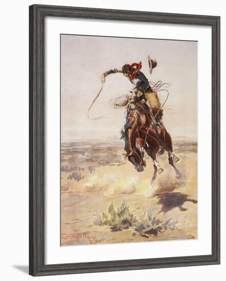 Charles Marion Russell - a Bad Hoss-Vintage Apple Collection-Framed Giclee Print