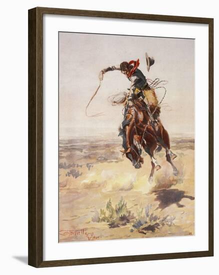 Charles Marion Russell - a Bad Hoss-Vintage Apple Collection-Framed Giclee Print