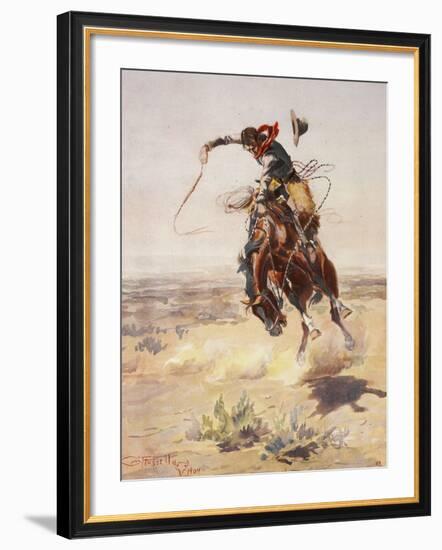 Charles Marion Russell - a Bad Hoss-Vintage Apple Collection-Framed Giclee Print