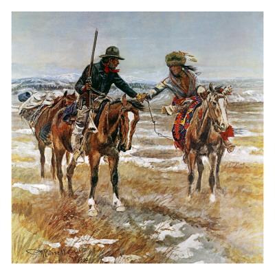 Men of the Open Range by Charles Marion Russell Art Print of Vintage Art