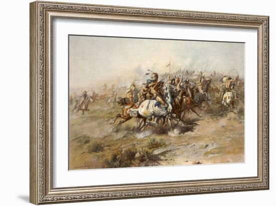 Charles Marion Russell - Custer Fight-Vintage Apple Collection-Framed Giclee Print