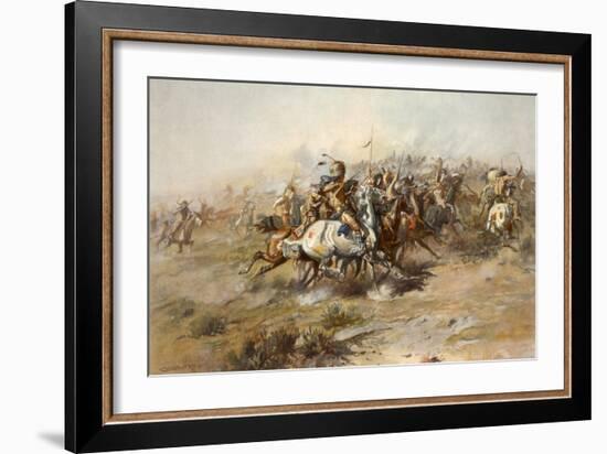 Charles Marion Russell - Custer Fight-Vintage Apple Collection-Framed Giclee Print