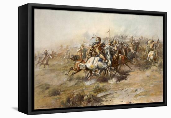 Charles Marion Russell - Custer Fight-Vintage Apple Collection-Framed Premier Image Canvas