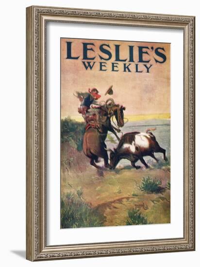 Charles Marion Russell - Leslies Weekly-Vintage Apple Collection-Framed Giclee Print