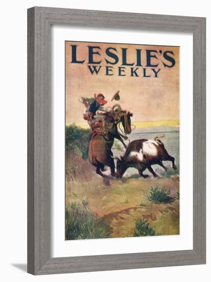 Charles Marion Russell - Leslies Weekly-Vintage Apple Collection-Framed Giclee Print