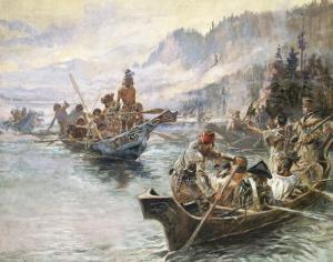 Lewis and Clark on the Lower Columbia by Charles Marion Russell