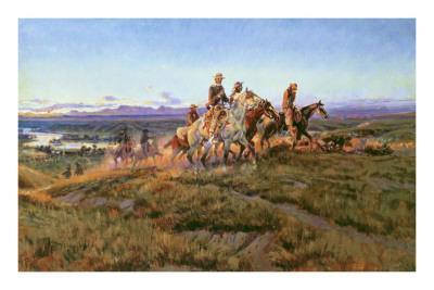 Men of the Open Range by Charles Marion Russell Art Print of Vintage Art
