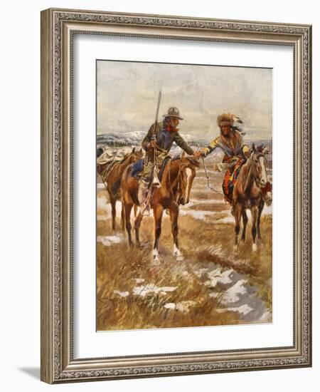 Charles Marion Russell - the Meeting-Vintage Apple Collection-Framed Giclee Print