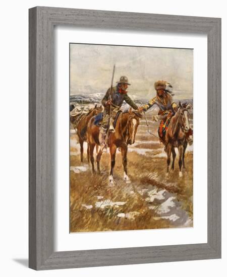 Charles Marion Russell - the Meeting-Vintage Apple Collection-Framed Giclee Print