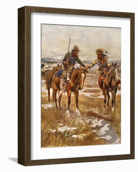 Charles Marion Russell - the Meeting-Vintage Apple Collection-Framed Giclee Print