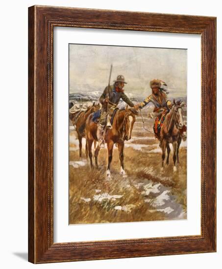 Charles Marion Russell - the Meeting-Vintage Apple Collection-Framed Giclee Print