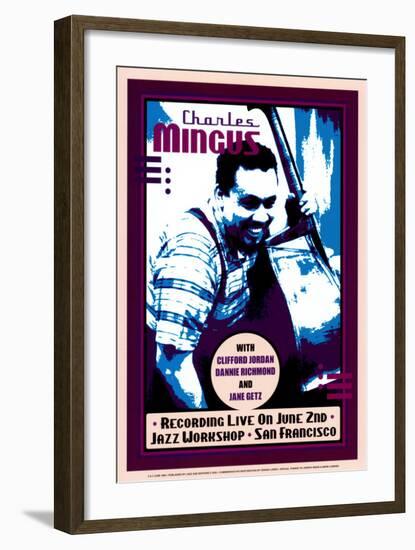 Charles Mingus Recording Live at the Jazz Workshop, San Francisco-Dennis Loren-Framed Art Print