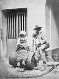 Italian Street Musicians at Entrance to 21 Quai De Bourbon, C.1854-Charles Nègre-Photographic Print