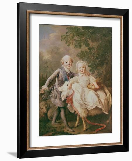 Charles of France (1757-1836) Count of Artois and His Sister, Clothide (1759-1802) 1763-64-Francois-Hubert Drouais-Framed Giclee Print