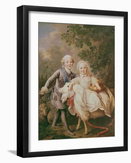 Charles of France (1757-1836) Count of Artois and His Sister, Clothide (1759-1802) 1763-64-Francois-Hubert Drouais-Framed Giclee Print