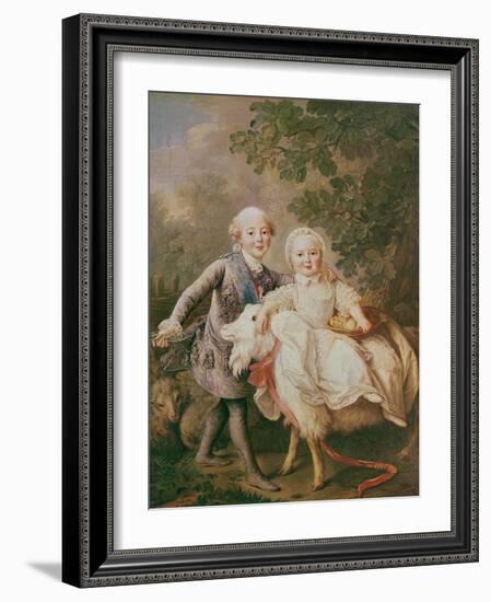 Charles of France (1757-1836) Count of Artois and His Sister, Clothide (1759-1802) 1763-64-Francois-Hubert Drouais-Framed Giclee Print