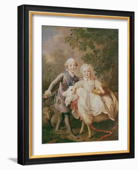 Charles of France (1757-1836) Count of Artois and His Sister, Clothide (1759-1802) 1763-64-Francois-Hubert Drouais-Framed Giclee Print
