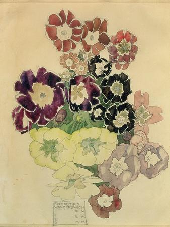Poster décoratif en vitrail féminin par Charles Rennie Machintosh