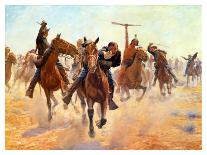 Defending the Fort: Indians Attack a U.S. Cavalry Post in the 1870S-Charles Schreyvogel-Giclee Print
