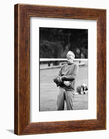 Charles Schulz, Creator of "Peanuts" at Home in Sebastopol, California. 1967-Bill Ray-Framed Photographic Print