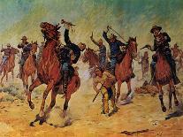 U.S. Cavalry Hunting Buffalo-Charles Shreyvogel-Framed Art Print