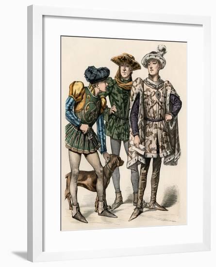 Charles the Bold, Duke of Burgundy (Right), with His Attendants, 1400s-null-Framed Giclee Print