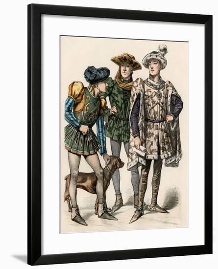 Charles the Bold, Duke of Burgundy (Right), with His Attendants, 1400s-null-Framed Giclee Print