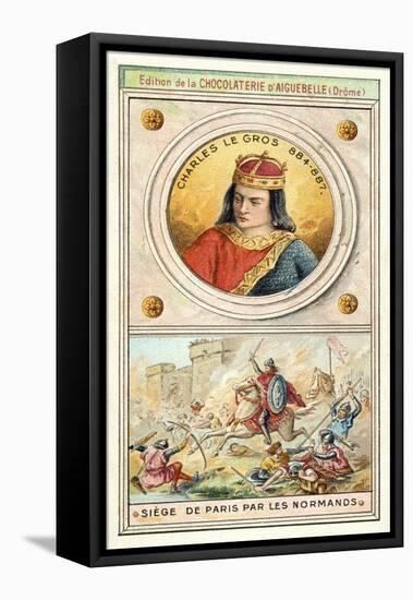 Charles the Fat and the Siege of Paris by the Vikings, 885-886-null-Framed Premier Image Canvas