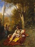 An Algerian Woman and Her Servant in a Garden-Charles Theodore Frere-Giclee Print