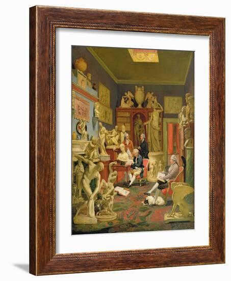 Charles Townley and His Friends in the Towneley Gallery, 33 Park Street, Westminster, 1781-83-Johann Zoffany-Framed Giclee Print