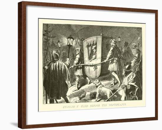 Charles V Flies before the Protestants-null-Framed Giclee Print