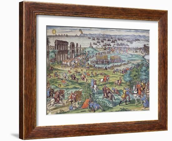 Charles V's Army Against Tunis, 1535-Franz Hogenberg-Framed Giclee Print