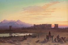 Bedouin Encampment before the Temple of Hathor at Dendera-Charles Vacher-Giclee Print