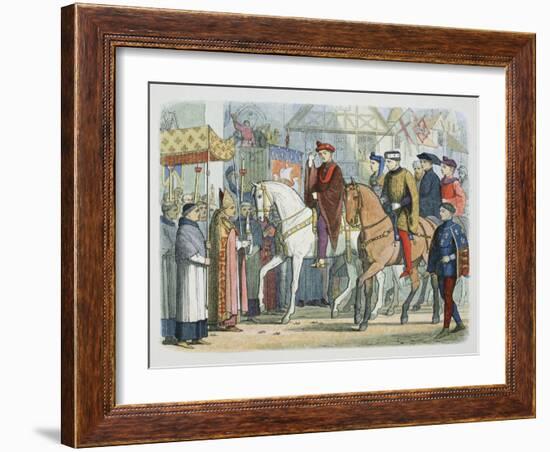 Charles VI of France and Henry V of England welcomed by the clergy, Paris, 1420 (1864)-James William Edmund Doyle-Framed Giclee Print