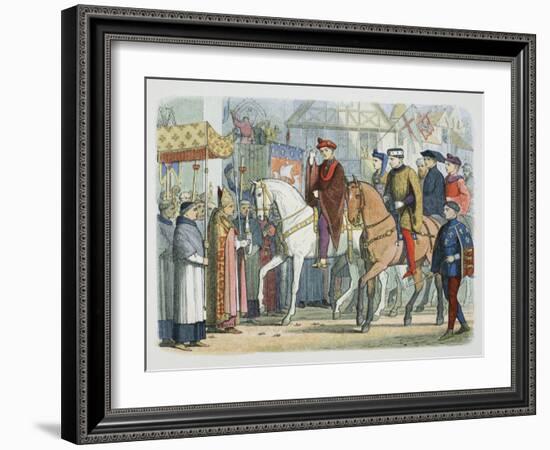 Charles VI of France and Henry V of England welcomed by the clergy, Paris, 1420 (1864)-James William Edmund Doyle-Framed Giclee Print