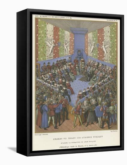 Charles VII Holding a Public Audience-Jean Fouquet-Framed Premier Image Canvas