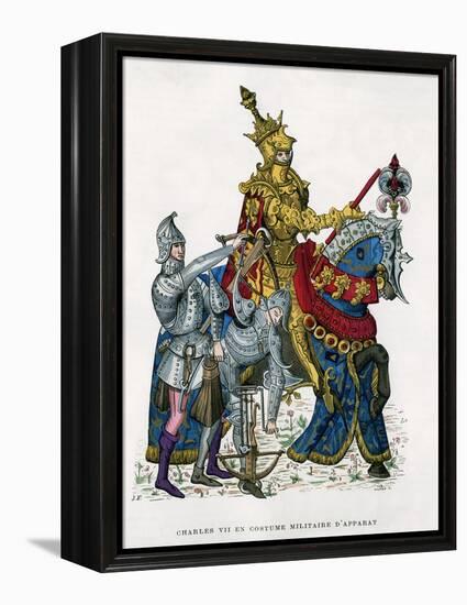 Charles VII, King of France, on Horseback in Full Armour, 15th Century (1882-188)-Gautier-Framed Premier Image Canvas