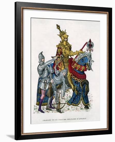 Charles VII, King of France, on Horseback in Full Armour, 15th Century (1882-188)-Gautier-Framed Giclee Print