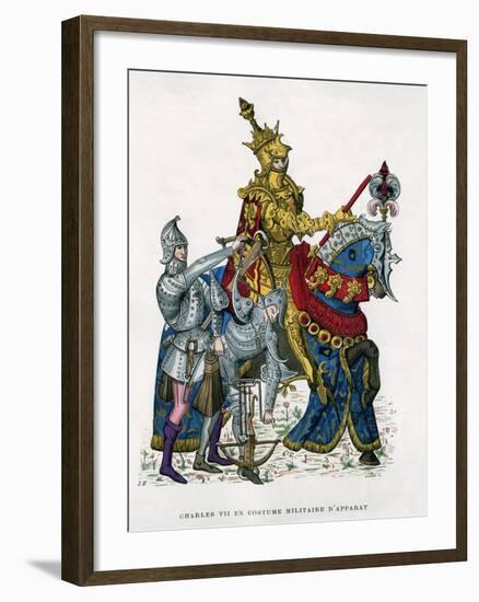 Charles VII, King of France, on Horseback in Full Armour, 15th Century (1882-188)-Gautier-Framed Giclee Print