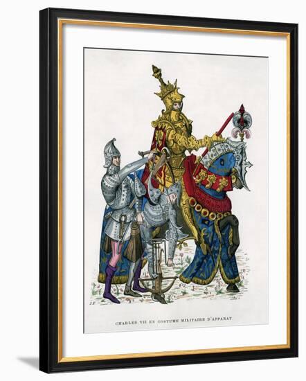 Charles VII, King of France, on Horseback in Full Armour, 15th Century (1882-188)-Gautier-Framed Giclee Print