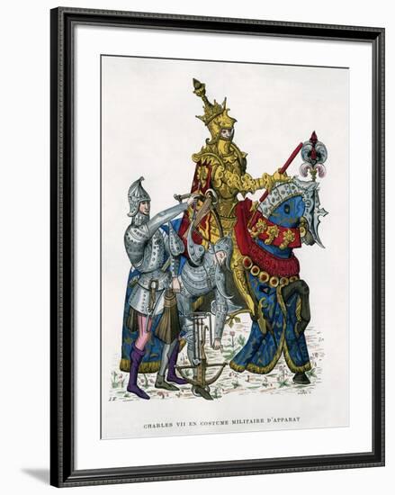 Charles VII, King of France, on Horseback in Full Armour, 15th Century (1882-188)-Gautier-Framed Giclee Print