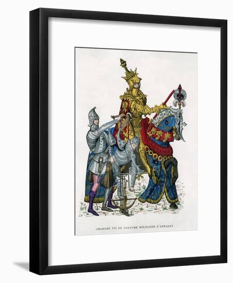 Charles VII, King of France, on Horseback in Full Armour, 15th Century (1882-188)-Gautier-Framed Giclee Print