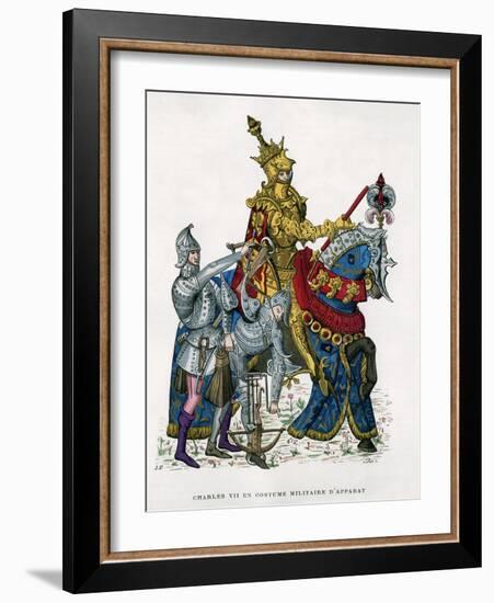 Charles VII, King of France, on Horseback in Full Armour, 15th Century (1882-188)-Gautier-Framed Giclee Print