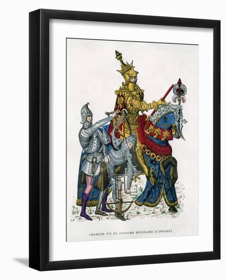 Charles VII, King of France, on Horseback in Full Armour, 15th Century (1882-188)-Gautier-Framed Giclee Print