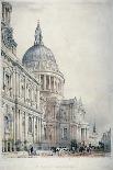 South-West View of St Paul's Cathedral from St Paul's Churchyard, City of London, 1842-Charles Walter Radclyffe-Premier Image Canvas