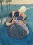 Breton Fishergirls (W/C on Paper)-Charles William Bartlett-Giclee Print