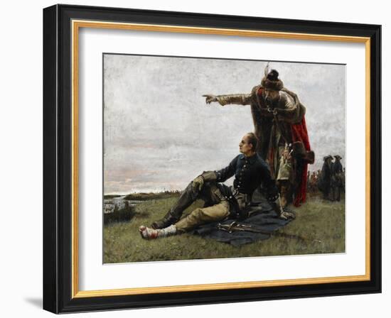 Charles XII of Sweden and Ivan Mazepa after the Battle of Poltava, 1879-Gustaf Cederström-Framed Giclee Print
