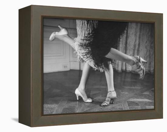 Charleston Dancers in Fringed Skirts Wearing Rhinestone-Trimmed Pumps and Strapped Sandals-Nina Leen-Framed Premier Image Canvas