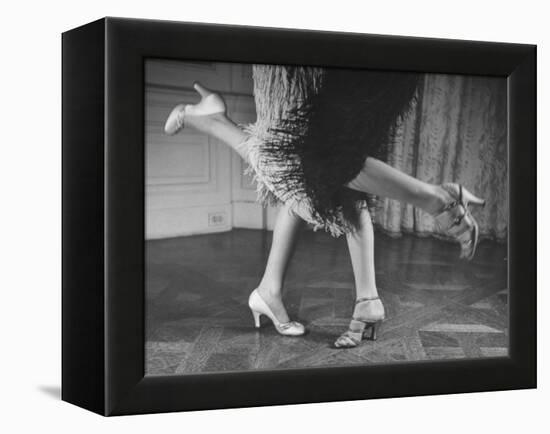 Charleston Dancers in Fringed Skirts Wearing Rhinestone-Trimmed Pumps and Strapped Sandals-Nina Leen-Framed Premier Image Canvas