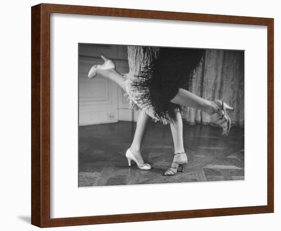 Charleston Dancers in Fringed Skirts Wearing Rhinestone-Trimmed Pumps and Strapped Sandals-Nina Leen-Framed Photographic Print